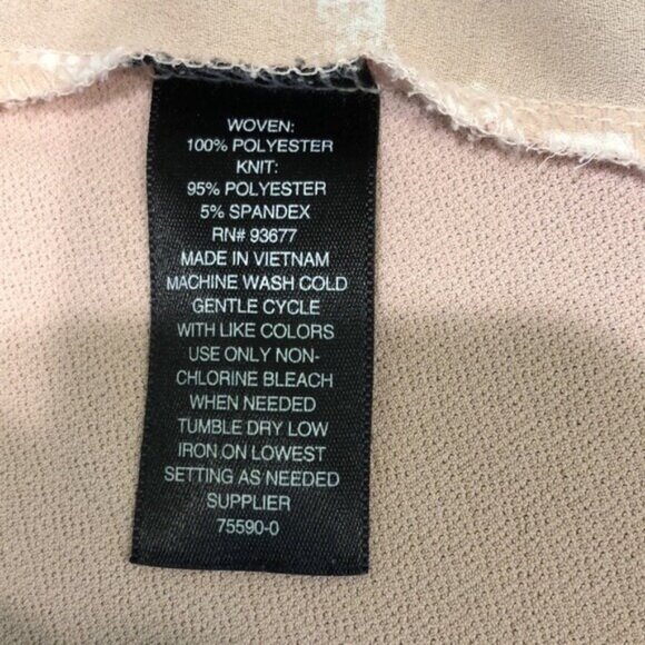 Worthington Sleeveless Floral Blouse Beige & White Small - Picture 5 of 6